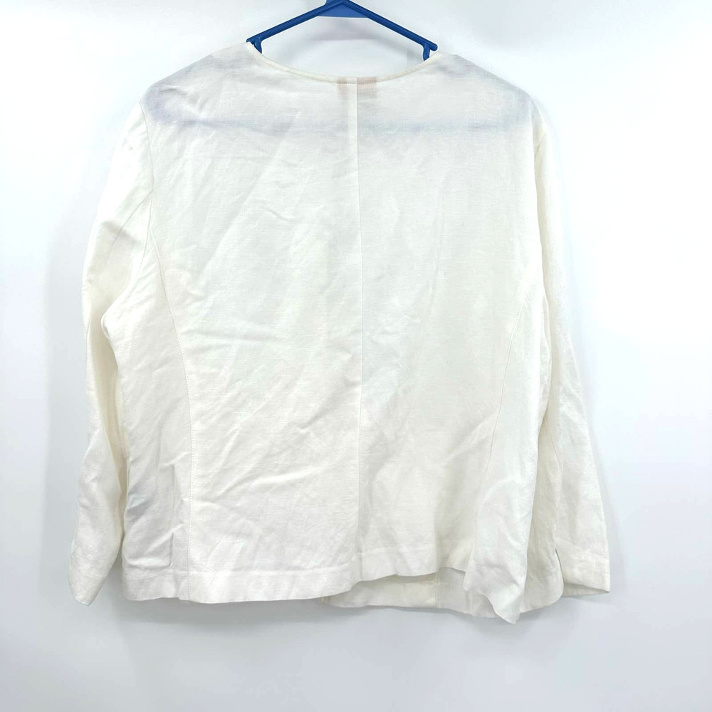 Ruby Rd Size 16 Linen Blend White Light Weight Ja… - image 2